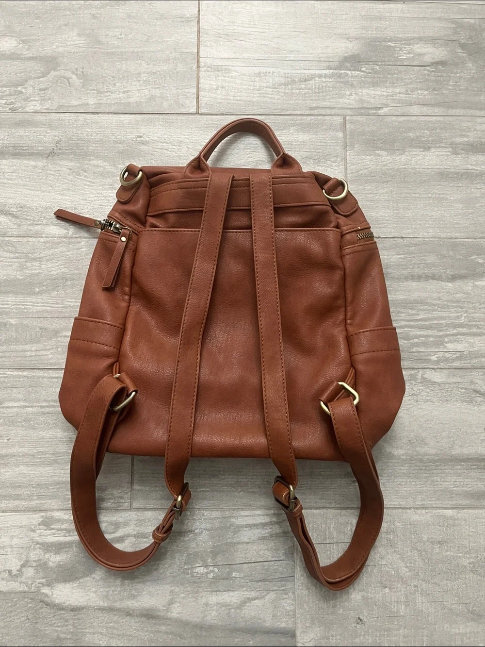 Miztique Casual Leather Backpack in Brown